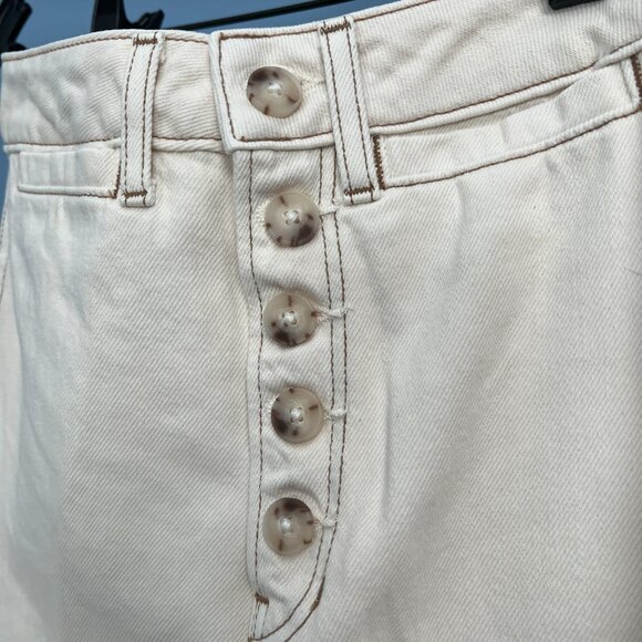 Reformation Lexi High Rise Wide Leg Jeans – Ivory – Size 24 - Picture 12 of 16